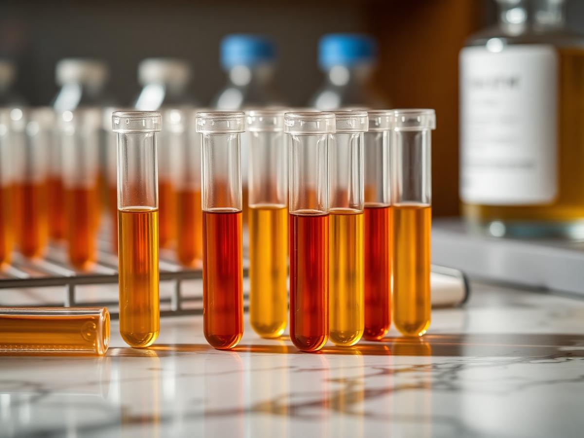 Próbki moczu w probówkach laboratoryjnych